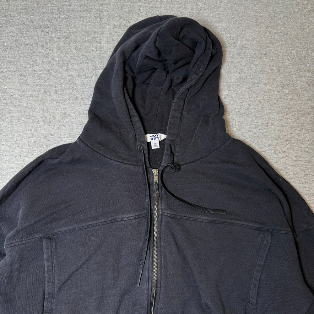 JoyLab Women's Hoodie XL Black Cropped Pullover Sweatshirt Athleisure Full Zip - Picture 2 of 9